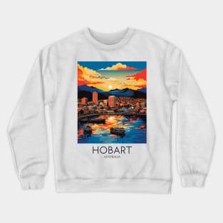 A Pop Art Travel Print of Hobart - Australia Crewneck Sweatshirt